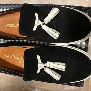 DSquared black suede Tassel Loafers